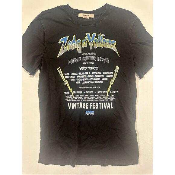 Zadig & Voltaire Tops - Zadig & Voltaire 'Ted' World Tour Graphic Concert short-sleeved t-shirt, Size XS